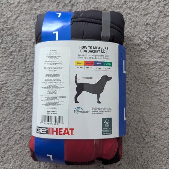 NWT 32 Degrees Heat/Water Resistant & Reflective Dog Jacket, Medium & Large - Picture 2 of 4